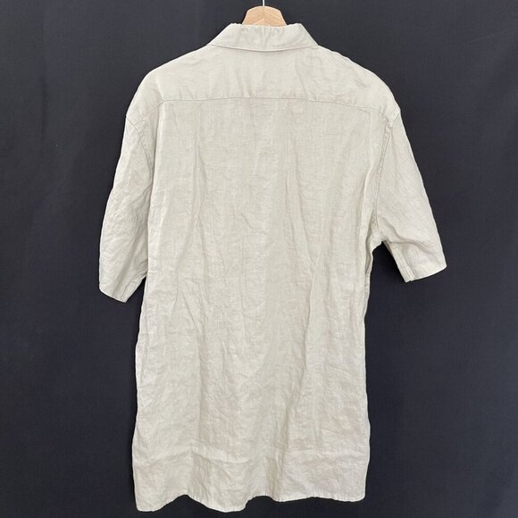 Joseph Abboud Mens Tan Linen Short Sleeve Button-Up Shirt XXL classic clean - Picture 6 of 6